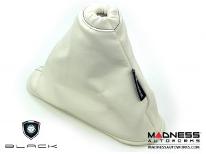 FIAT 500 eBrake Boot - Black Italy - EcoLeather - Ivory w/ Brown Stitching 